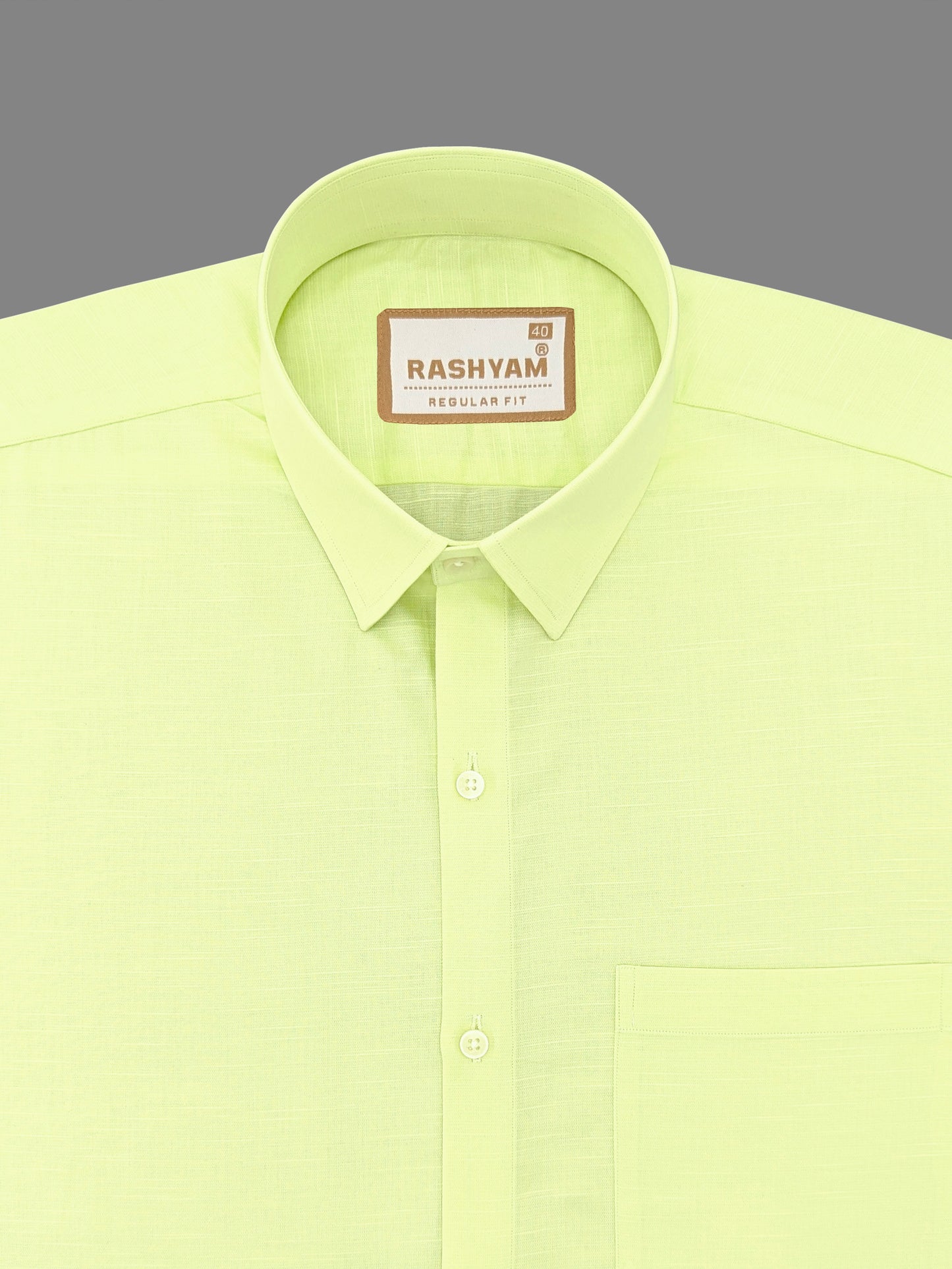 Premium Italian Linen Cotton Parrot Green Formal Shirt For Men