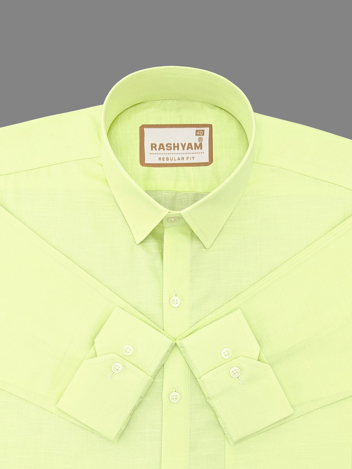 Premium Italian Linen Cotton Parrot Green Formal Shirt For Men