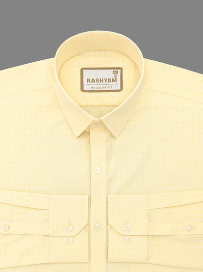 Civita Premium Giza Cotton Yellow Formal Shirt For Men