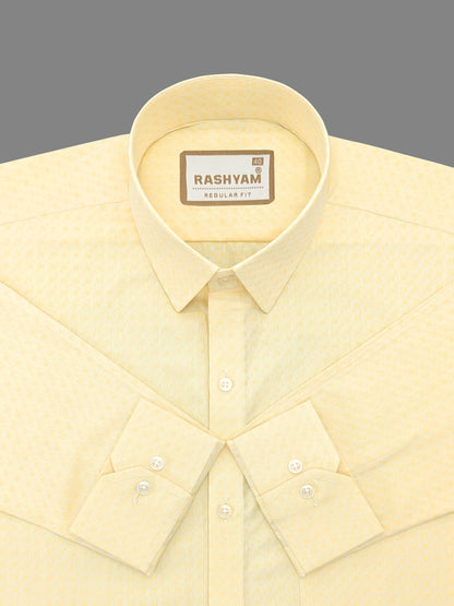 Civita Premium Giza Cotton Yellow Formal Shirt For Men