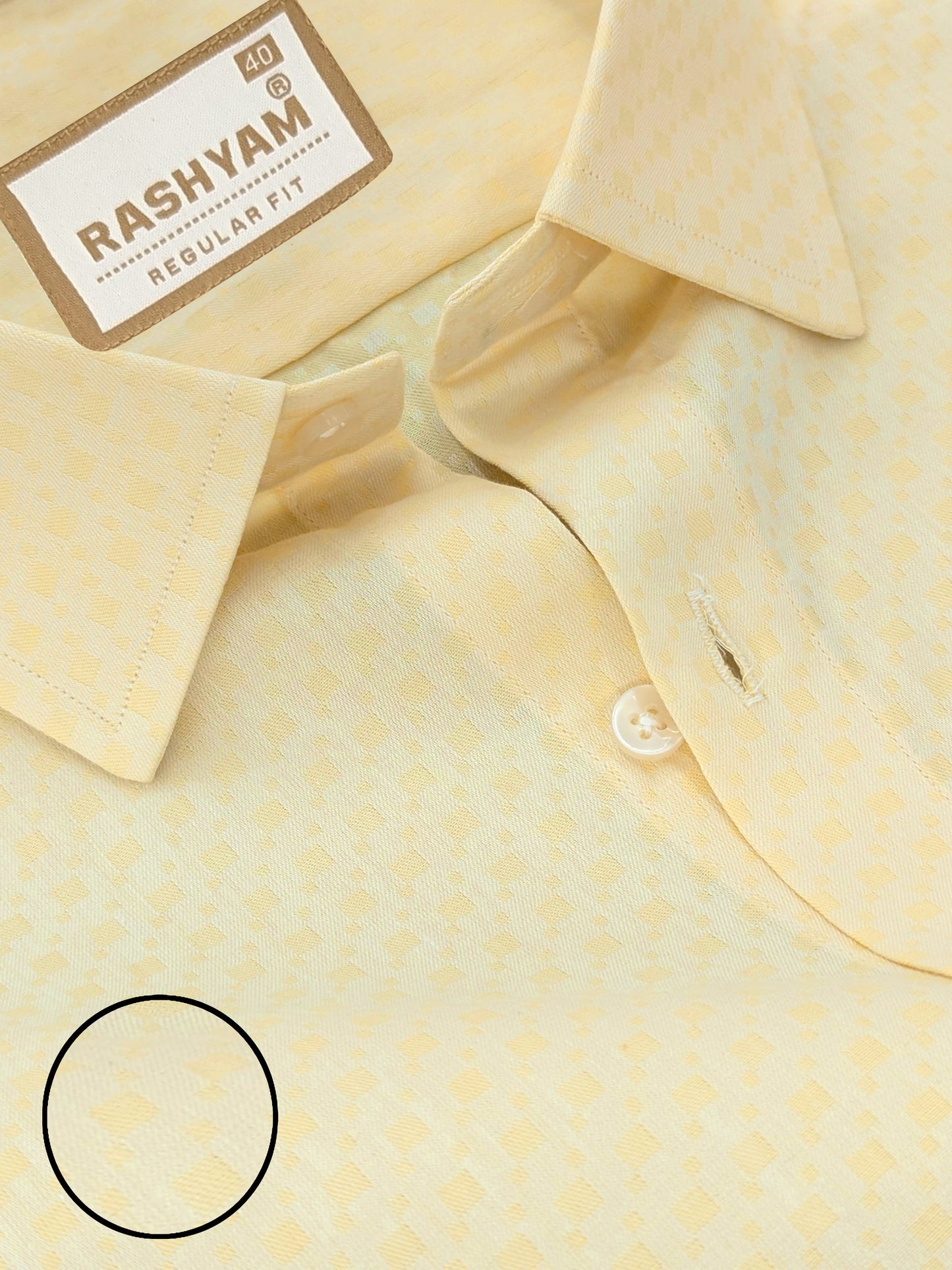 Civita Premium Giza Cotton Yellow Formal Shirt For Men