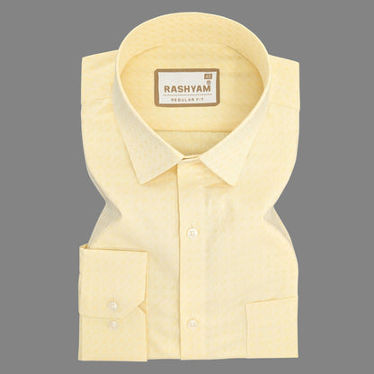 Civita Premium Giza Cotton Yellow Formal Shirt For Men