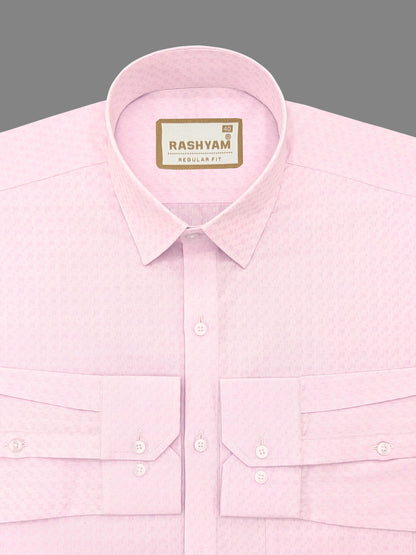 Civita Premium Giza Cotton Light Pink Formal Shirt For Men