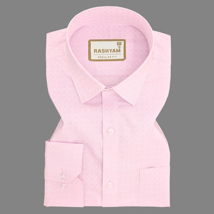 Civita Premium Giza Cotton Light Pink Formal Shirt For Men