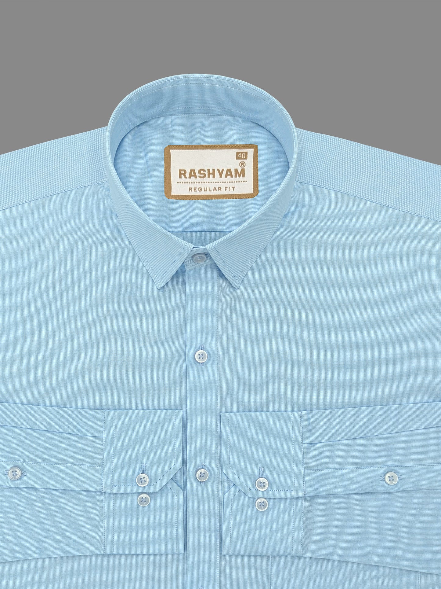 Merlino Sky Blue Luxury Giza Cotton Formal Shirt For Men