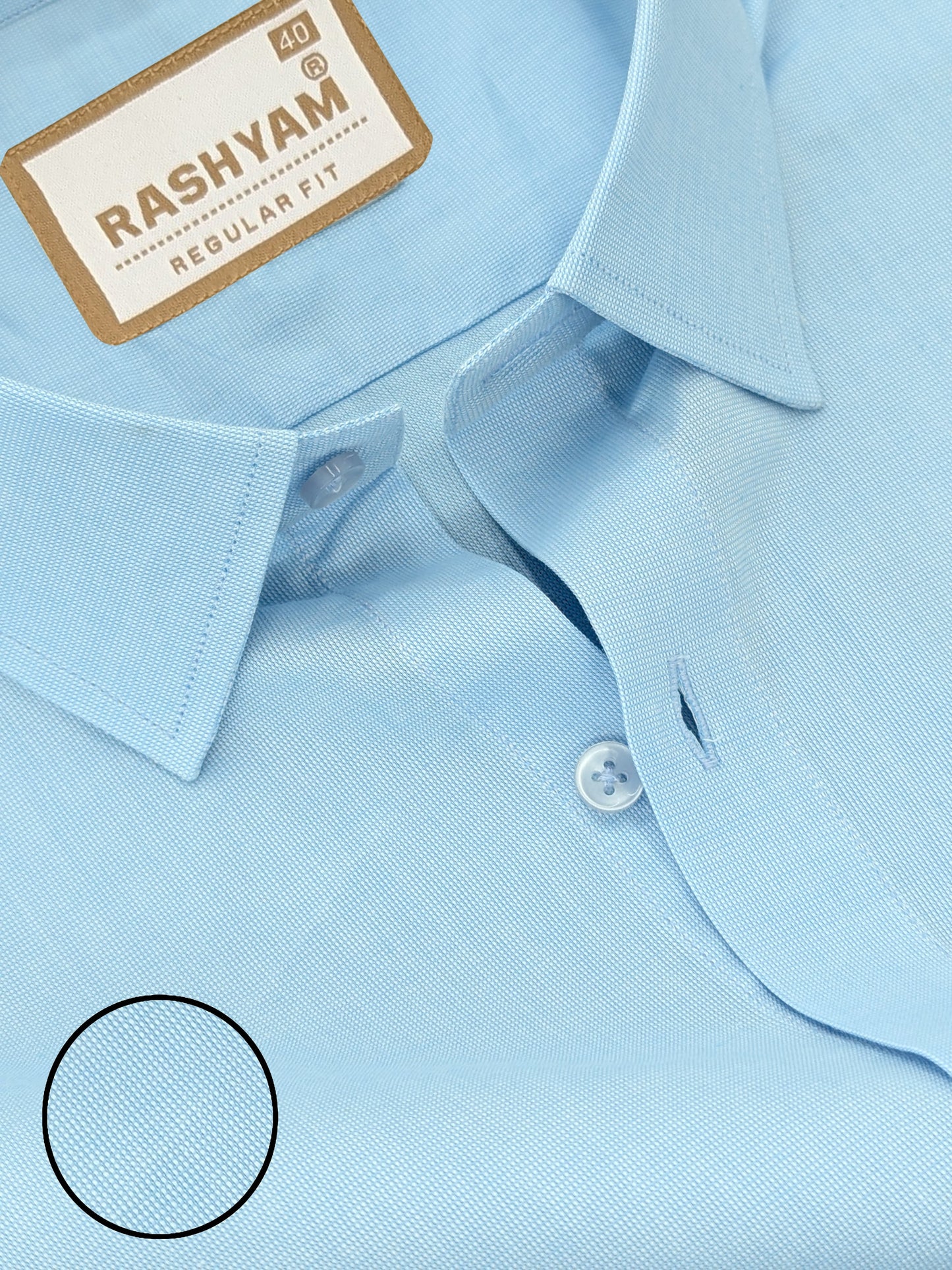 Merlino Sky Blue Luxury Giza Cotton Formal Shirt For Men