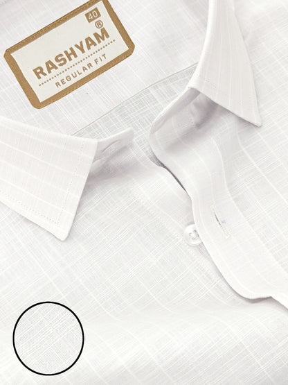 Chianti Premium Cotton White Light Line Formal Shirt For Men