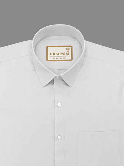 Rashyam Premium Cotton Light Grey Plain Formal Shirt for Men