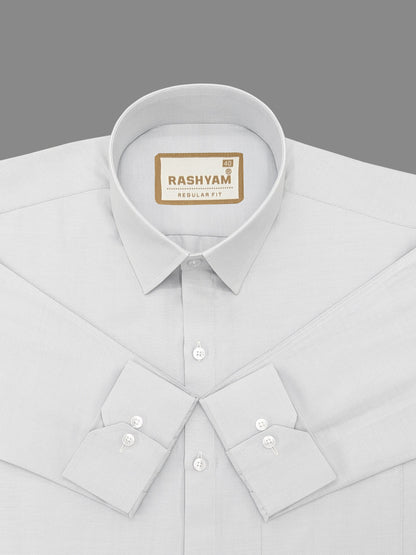 Rashyam Premium Cotton Light Grey Plain Formal Shirt for Men