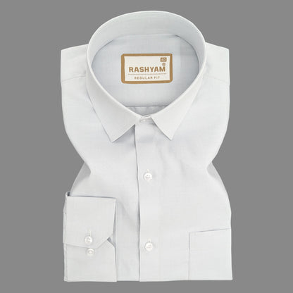 Rashyam Premium Cotton Light Grey Plain Formal Shirt for Men