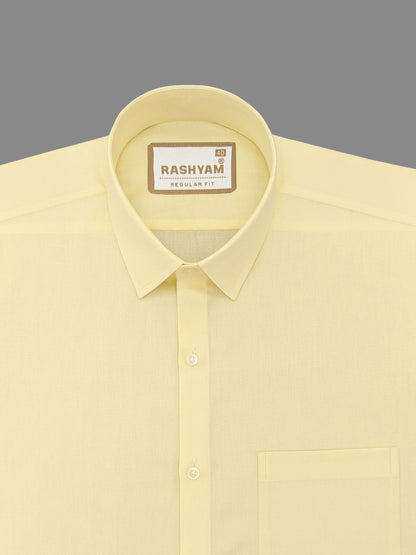 Civita Lemon Yellow Premium Designer Cotton Formal Shirt For Men