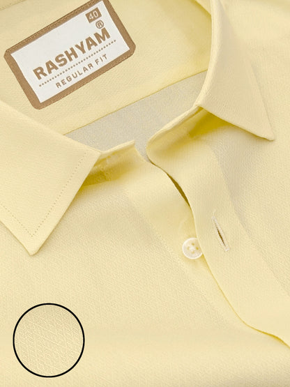 Civita Lemon Yellow Premium Designer Cotton Formal Shirt For Men