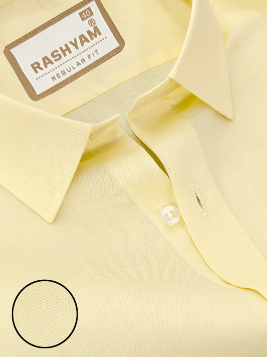 Merlino Yellow Luxury Cotton Formal Shirt For Men