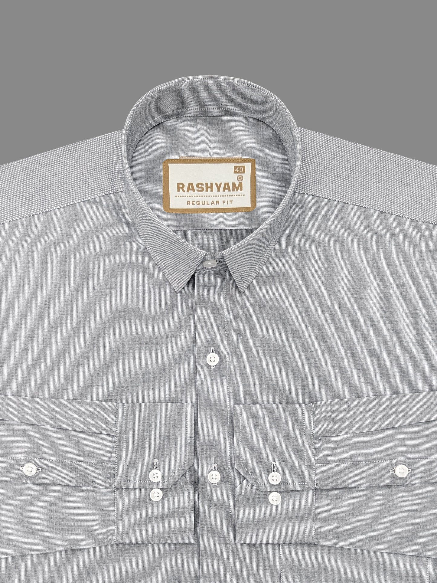 Merlino French Grey Luxury Giza Cotton Formal Shirt For Men