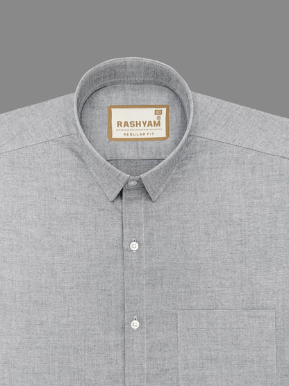 Merlino French Grey Luxury Giza Cotton Formal Shirt For Men