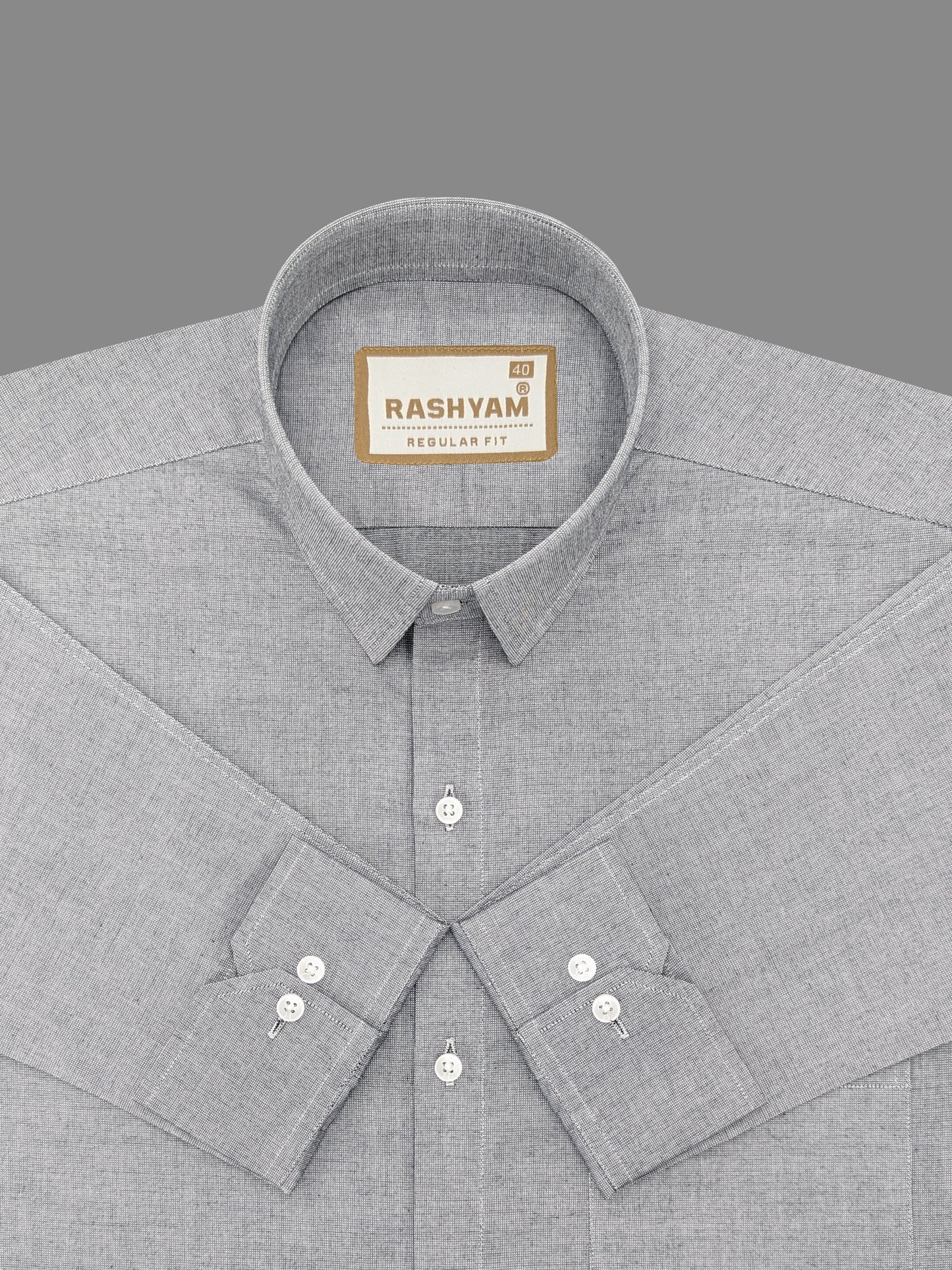 Merlino French Grey Luxury Giza Cotton Formal Shirt For Men