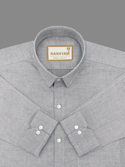 Merlino French Grey Luxury Giza Cotton Formal Shirt For Men