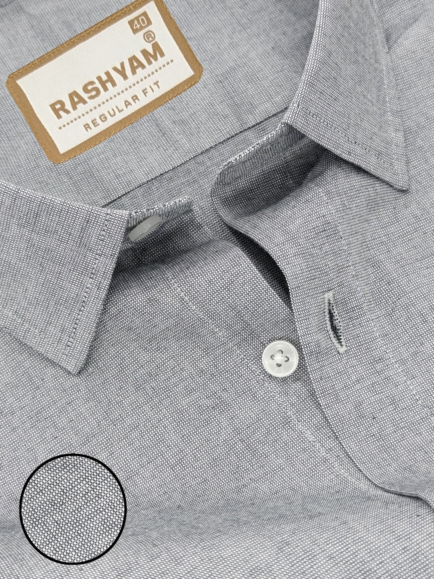 Merlino French Grey Luxury Giza Cotton Formal Shirt For Men