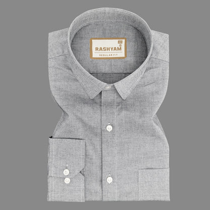 Merlino French Grey Luxury Giza Cotton Formal Shirt For Men