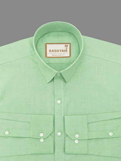 Civita Hippie Green Luxurious Giza Formal Cotton Shirt