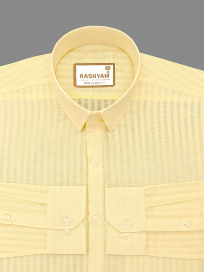 Yellow Line Luxurious Italian Linen Shirt