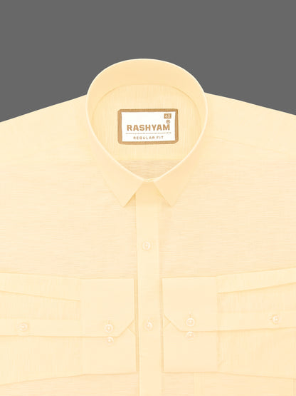 Barboni Creamy Yellow Luxurious Italian Linen Shirt