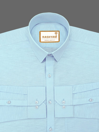 Italian Premium Linen Light Blue Formal shirt for men