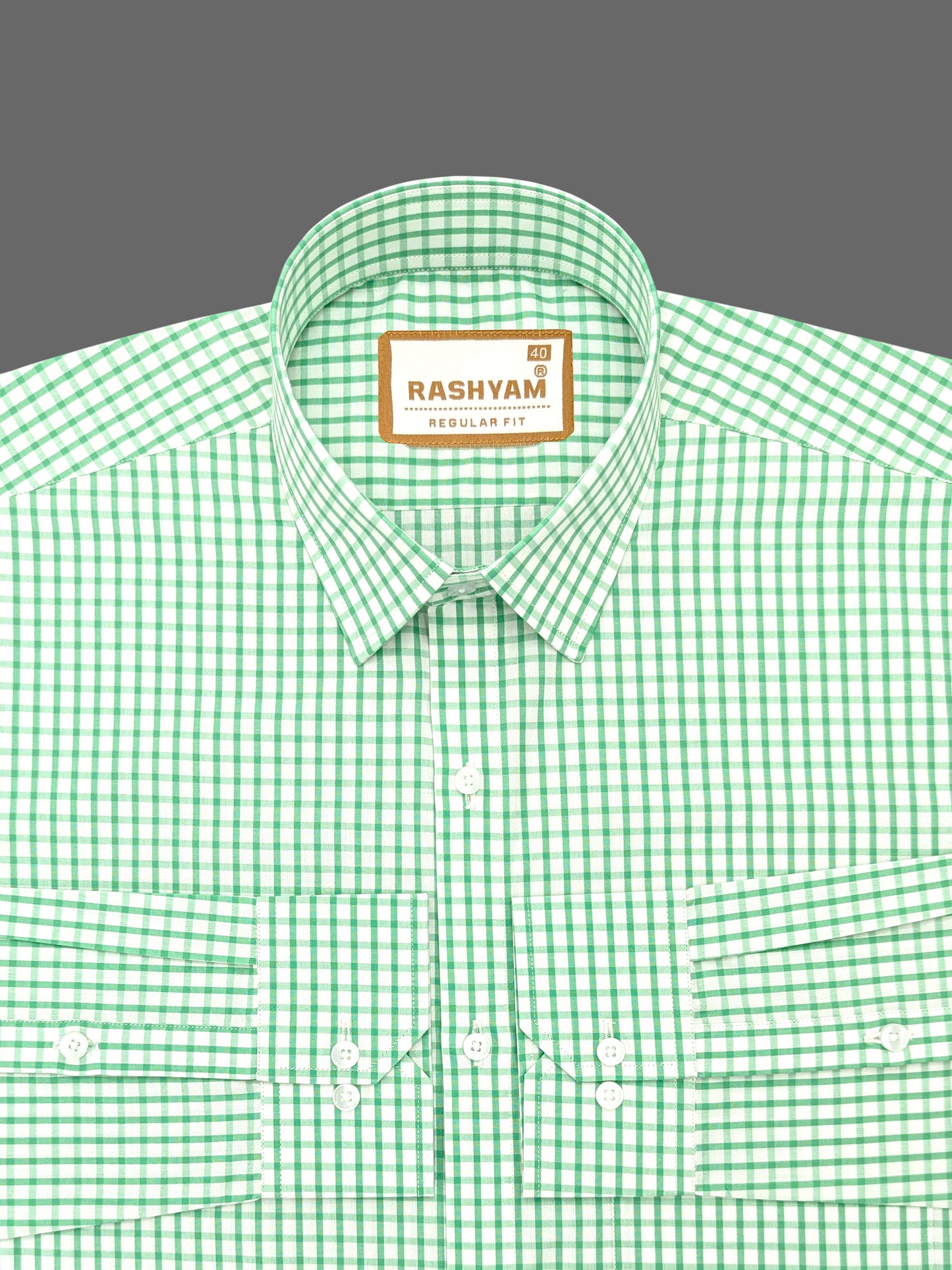 Rashyam Premium Aquamarine Checks Formal Giza Cotton Shirt