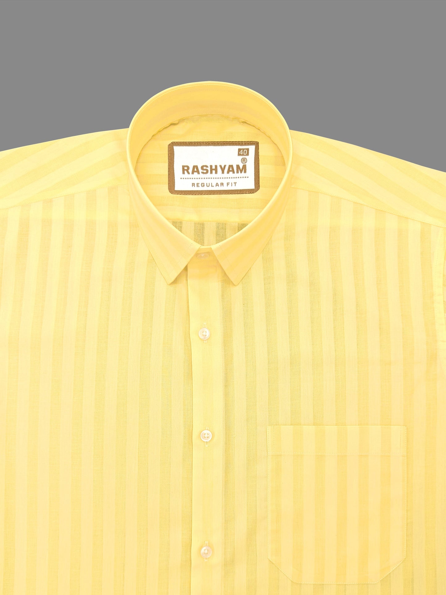 Spello Yellow Line Premium Cotton Formal Shirt For Men