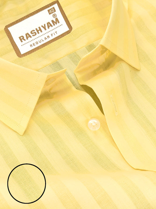 Spello Yellow Line Premium Cotton Formal Shirt For Men