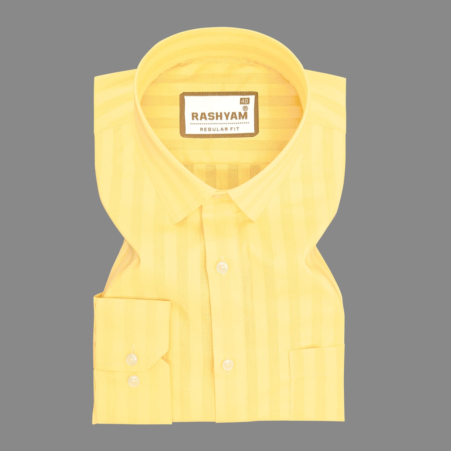 Spello Yellow Line Premium Cotton Formal Shirt For Men