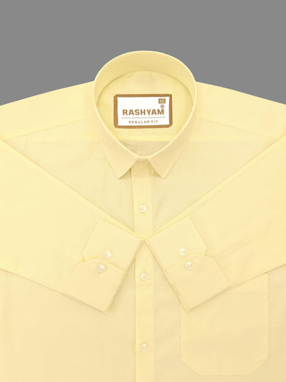 Hampton Lemon Yellow Stripe Premium Cotton Men's Formal Shirt