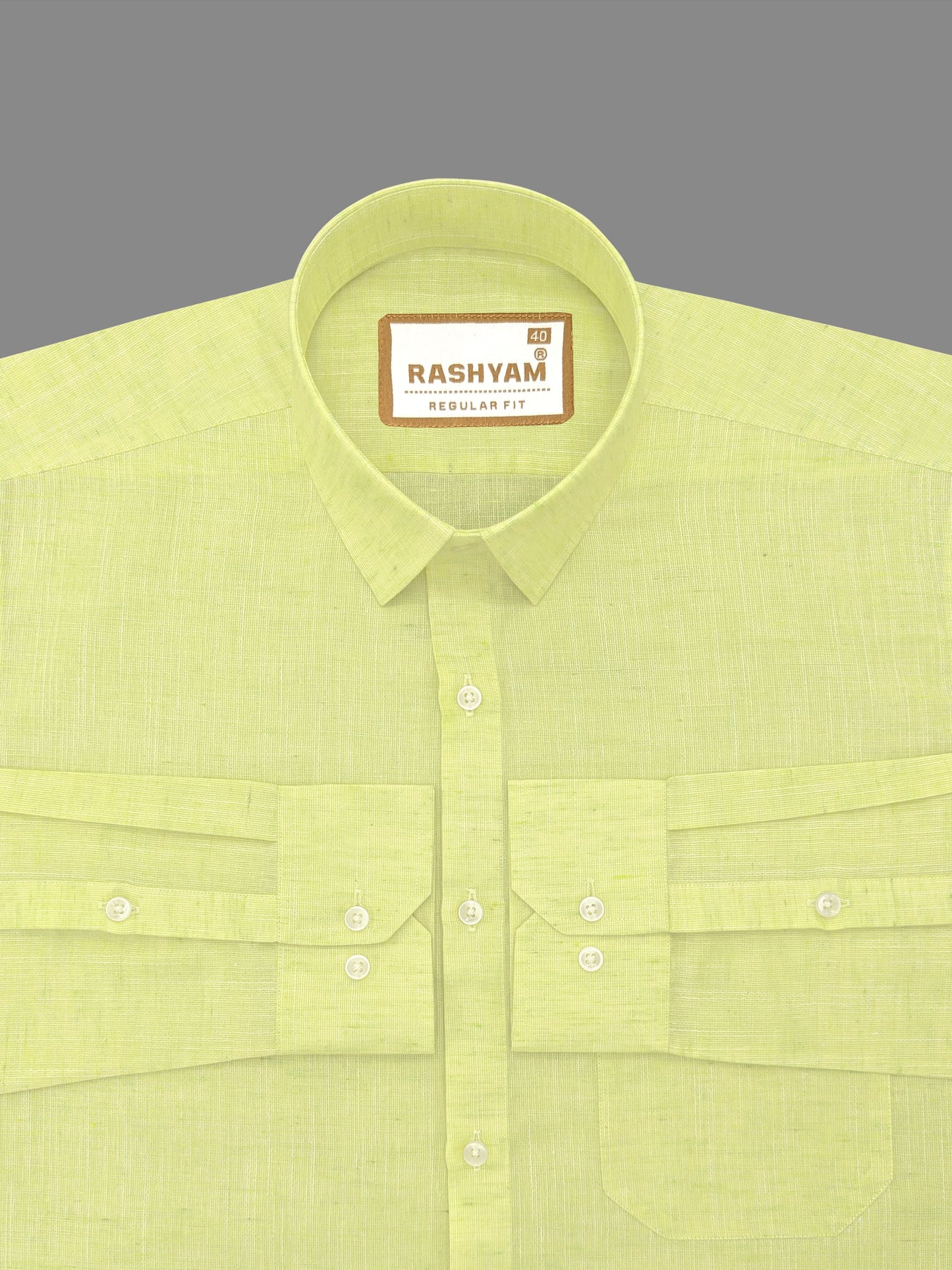 Matera Linen Cotton Olive Green Formal Shirt For men