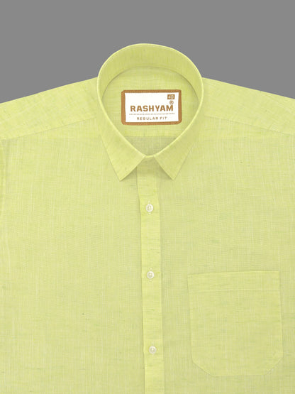 Matera Linen Cotton Olive Green Formal Shirt For men