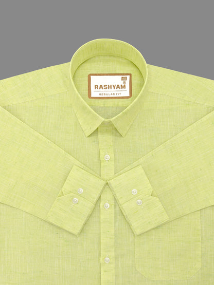 Matera Linen Cotton Olive Green Formal Shirt For men