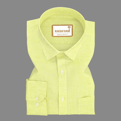 Matera Linen Cotton Olive Green Formal Shirt For men