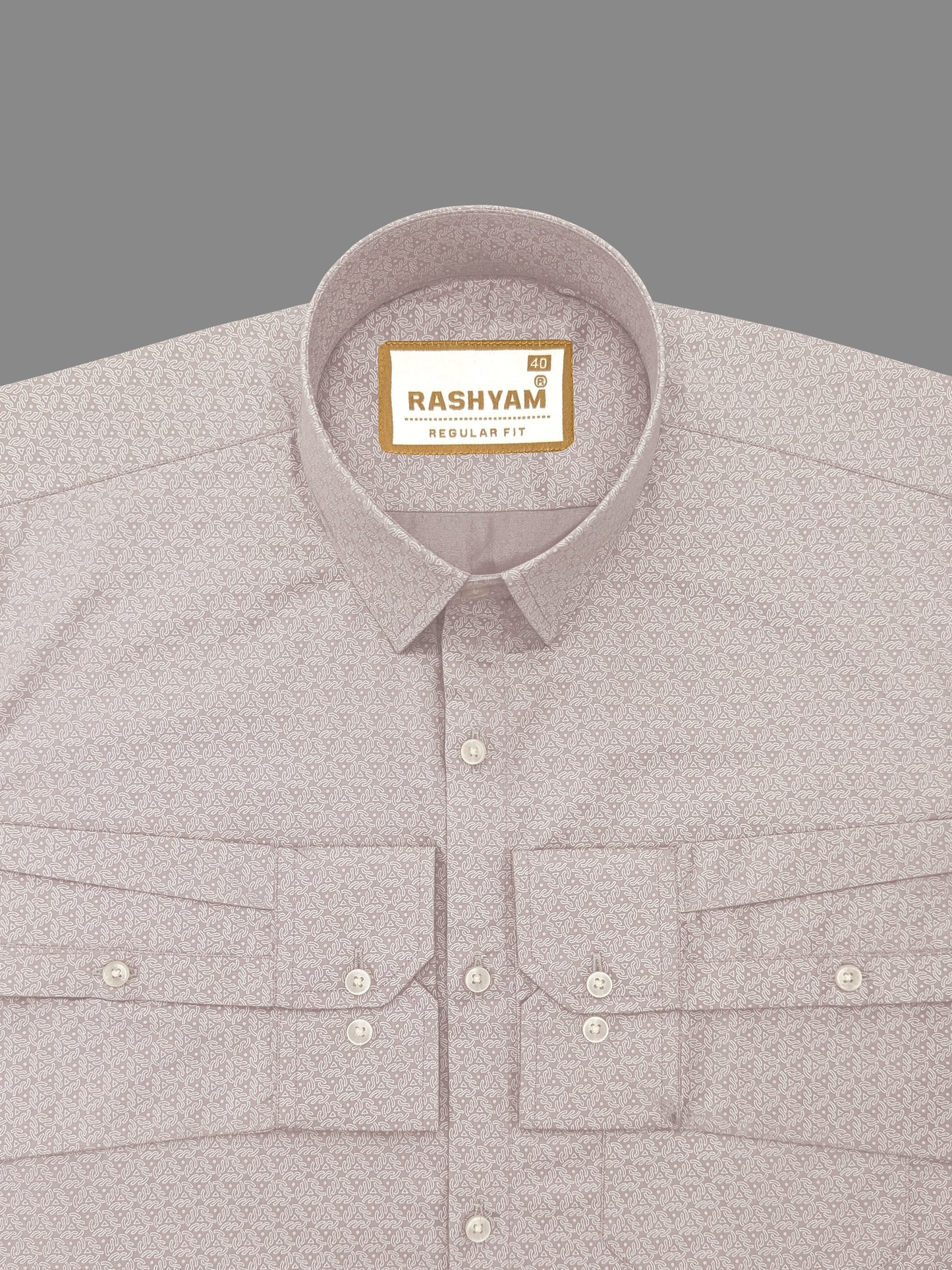 Armani Premium Cotton Rosy Pink With White Printed Shirt For Men