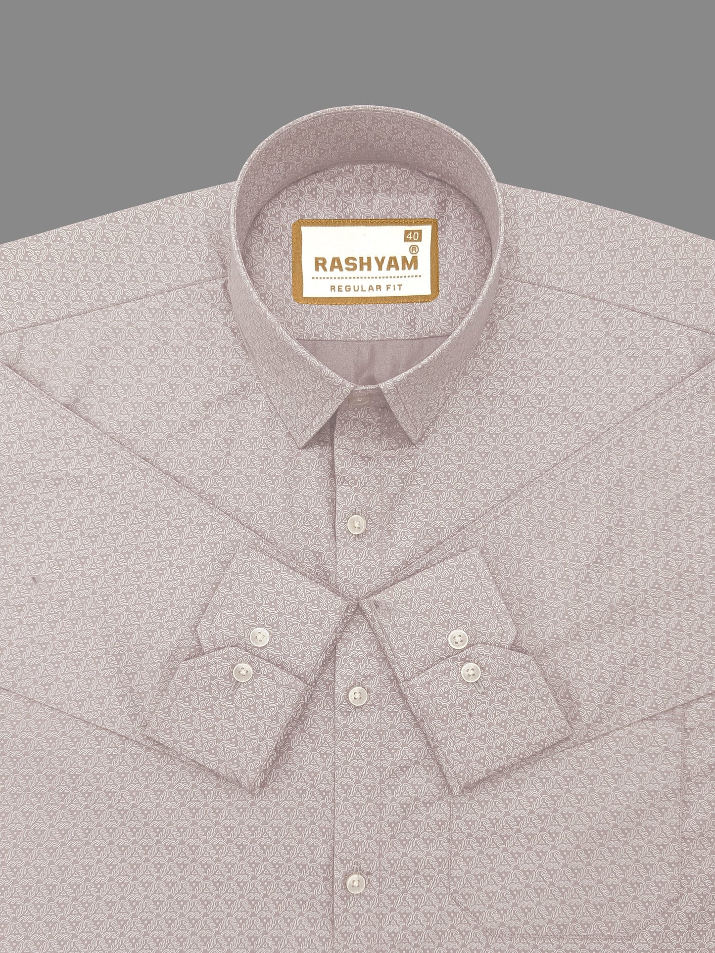 Armani Premium Cotton Rosy Pink With White Printed Shirt For Men