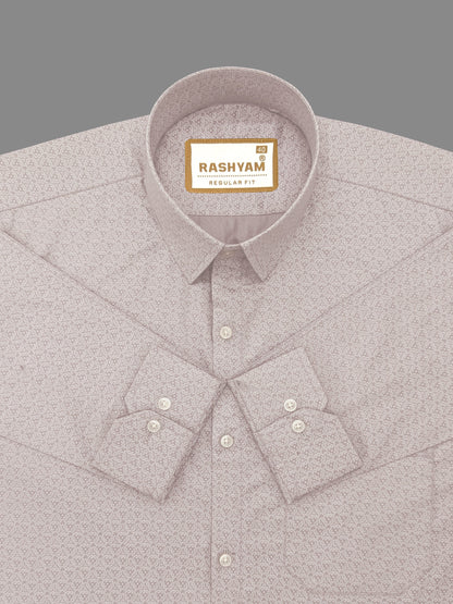 Armani Premium Cotton Rosy Pink With White Printed Shirt For Men