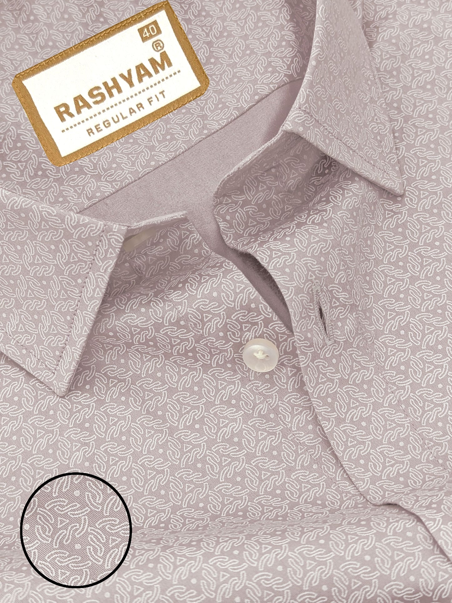 Armani Premium Cotton Rosy Pink With White Printed Shirt For Men