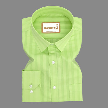 Spello Turtle Green Line Premium Cotton Formal Shirt For Men