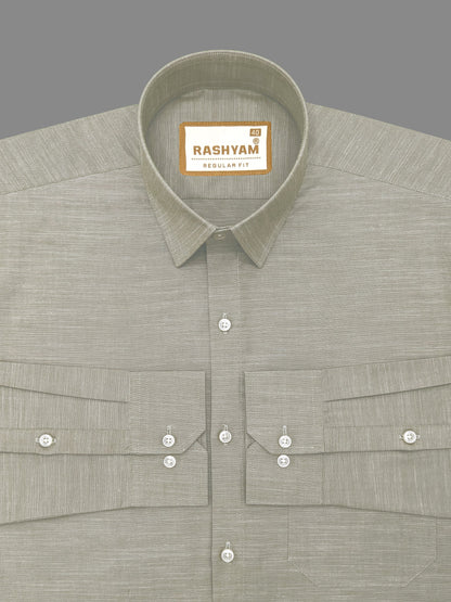 Chianti Premium Oxford Cotton Friar Grey Formal Shirt For Men