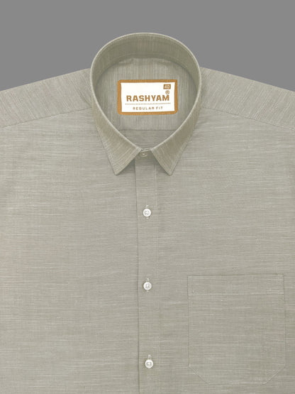 Chianti Premium Oxford Cotton Friar Grey Formal Shirt For Men