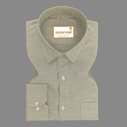 Chianti Premium Oxford Cotton Friar Grey Formal Shirt For Men