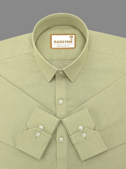 Leaf Green Luxurious Italian Linen Formal Shirt