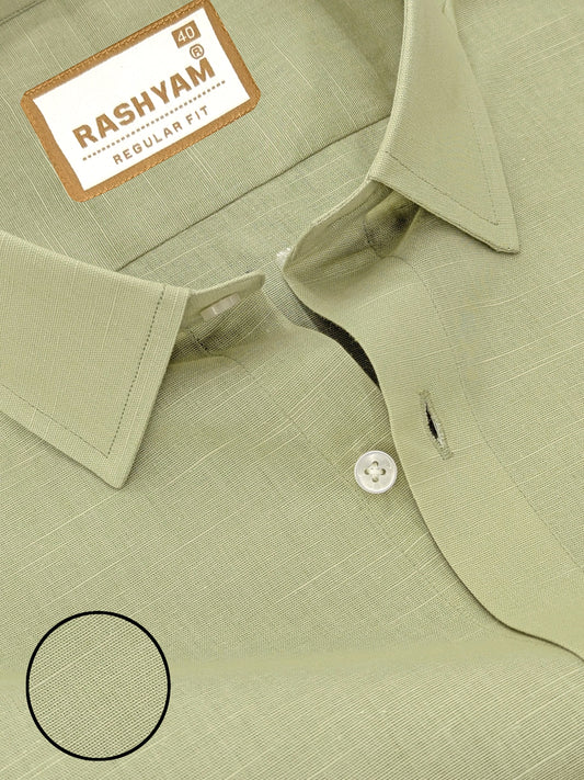 Leaf Green Luxurious Italian Linen Formal Shirt