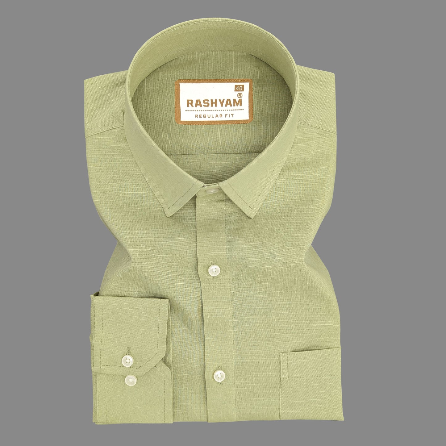 Leaf Green Luxurious Italian Linen Formal Shirt