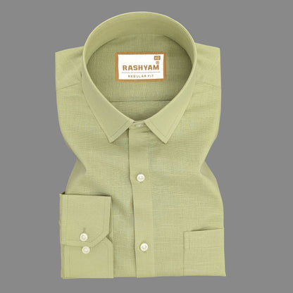 Leaf Green Luxurious Italian Linen Formal Shirt