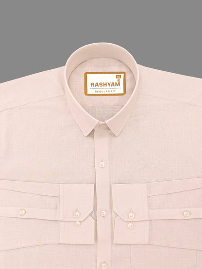 Pinkish Grey Premium Linen Formal Shirt For men