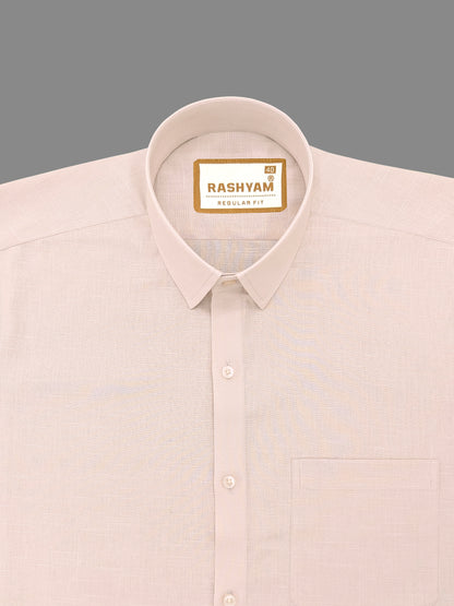 Pinkish Grey Premium Linen Formal Shirt For men